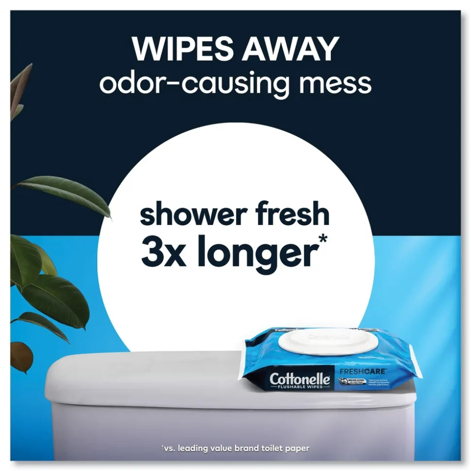 Cottonelle 44932 1-Ply 3.75 in. x 5.5 in. Fresh Care Flushable Cleansing Cloths - White