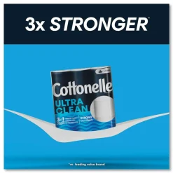 Cottonelle Ultra CleanCare 1-Ply Septic Safe Mega Rolls Strong Tissue Toilet Paper - White (36/Carton)