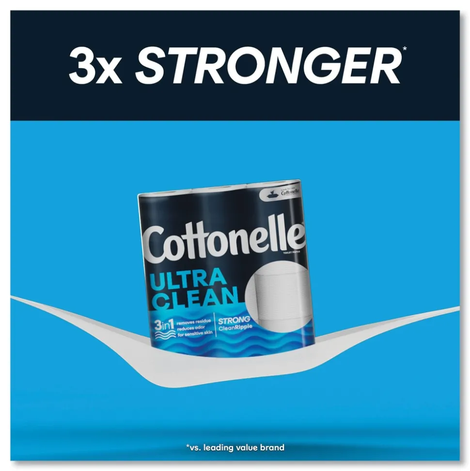 Cottonelle Ultra CleanCare 1-Ply Septic Safe Mega Rolls Strong Tissue Toilet Paper - White (36/Carton)