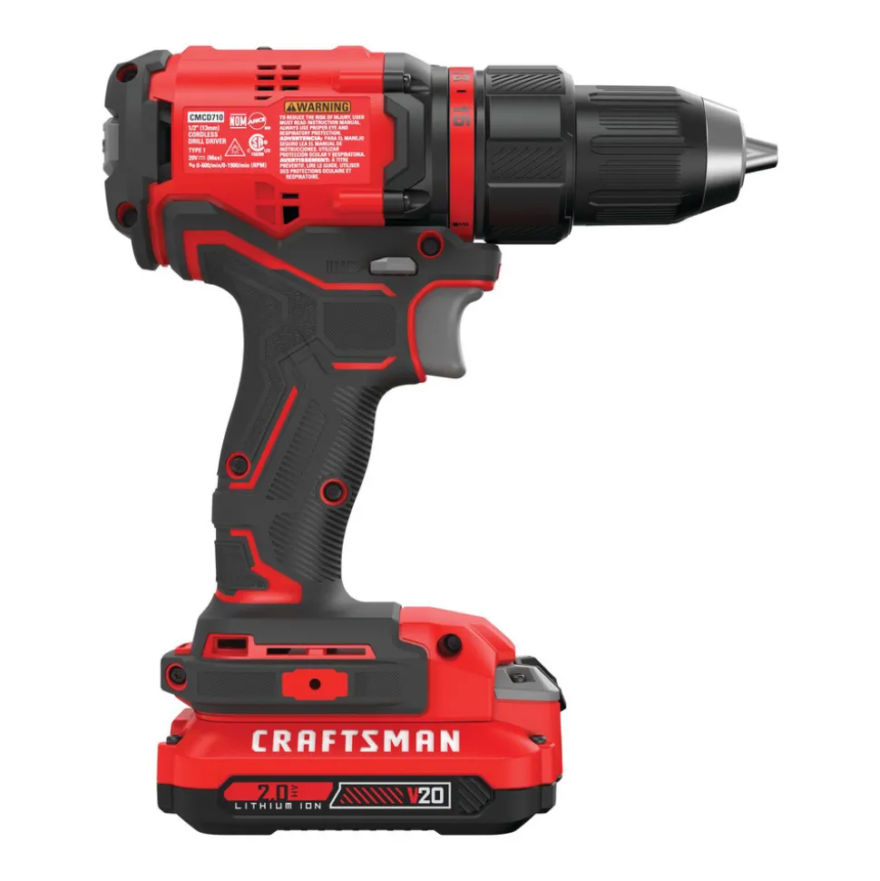 Craftsman V20 Lithium-Ion Brushless 1/2 in. Cordless Drill Driver Kit with (2) 1.5 Ah Batteries