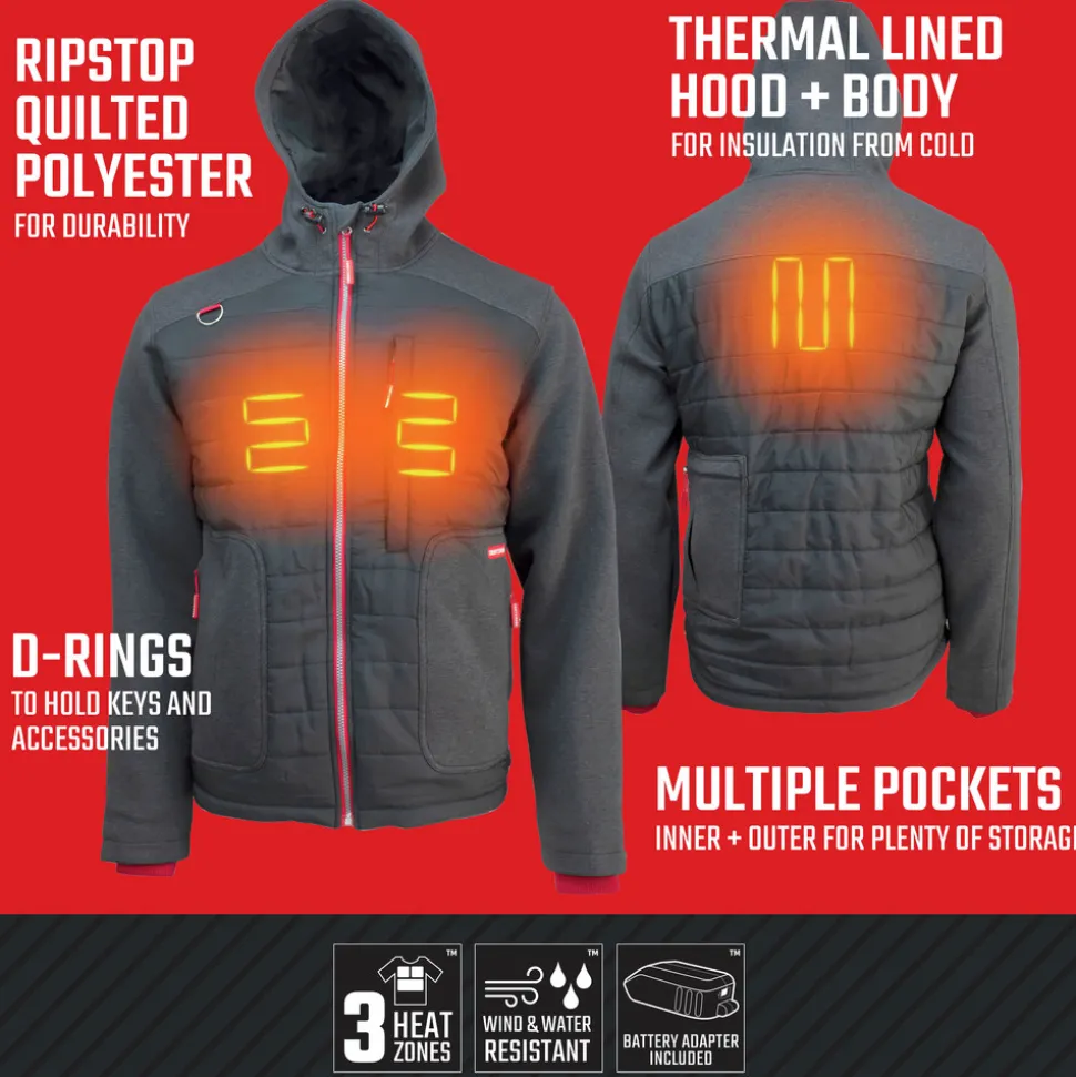 Craftsman 20V Lithium-Ion Cordless Men's Hybrid Heated Jacket (2 Ah) - Medium, Black