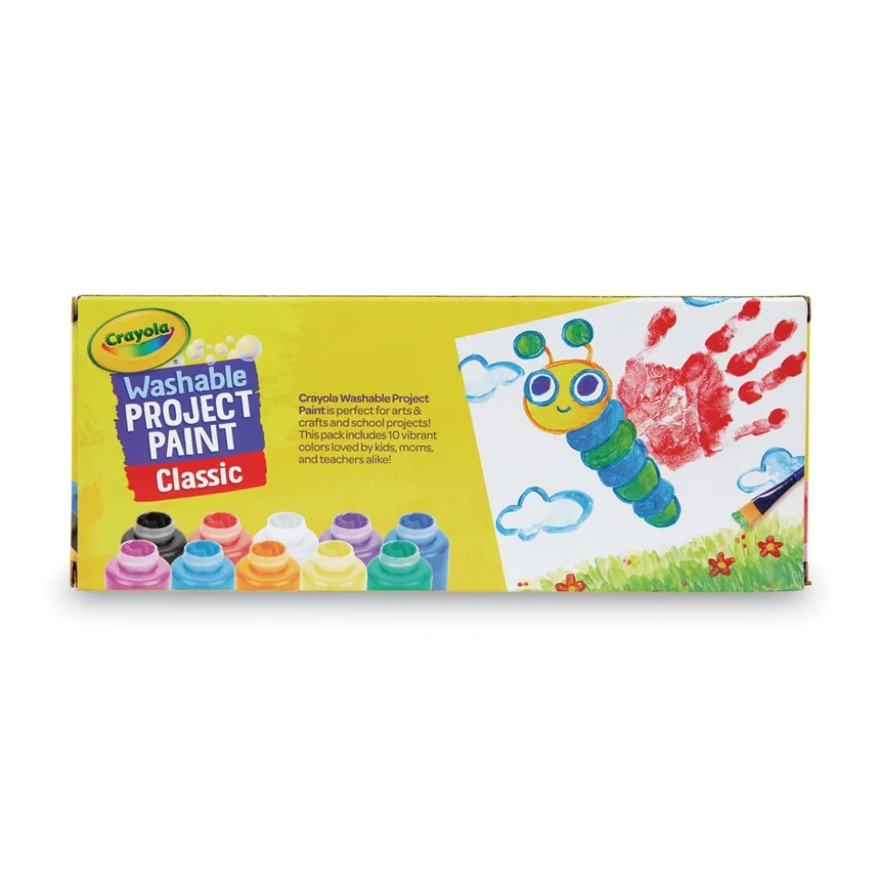 Crayola Washable Watercolor Project Paint, Assorted Classic Colors, 2 Oz Bottle, 10/pack