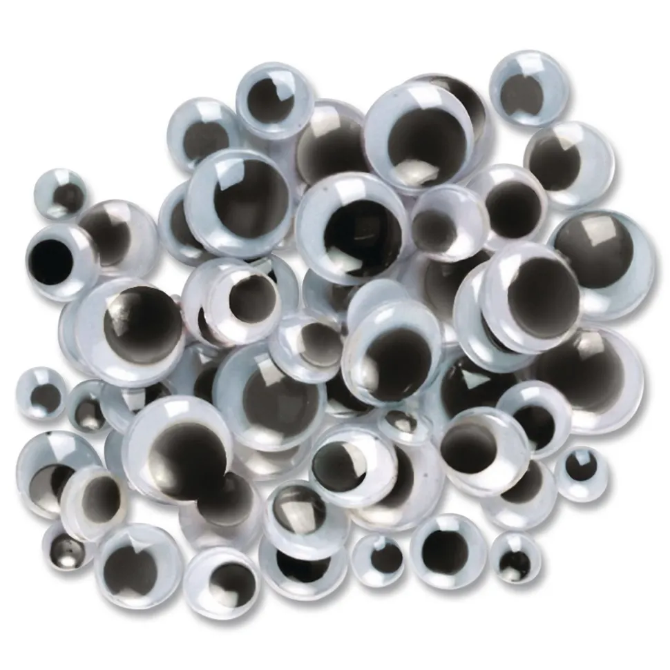 Creativity Street 0.27 in., 0.39 in., 0.47 in., 0.59 in. Wiggle Eyes Assortment - Black (100/Pack)