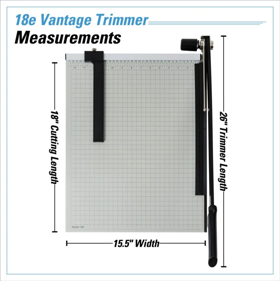 Dahle 18E Vantage 15.5 x 18.75 Guillotine 15-Sheet Paper Trimmer/Cutter
