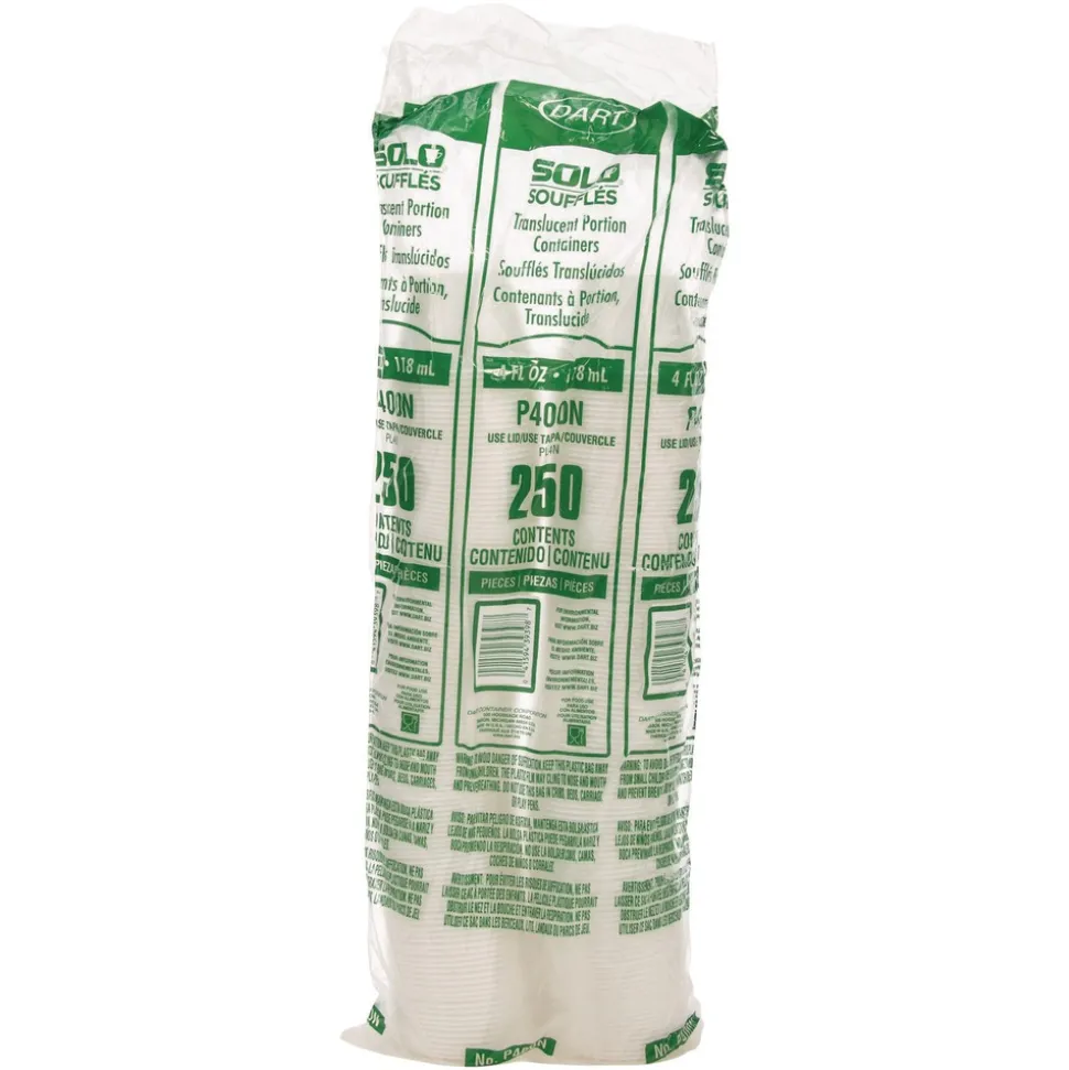 Dart 4 oz. Polystyrene Portion Cups - Translucent (2500/Carton)