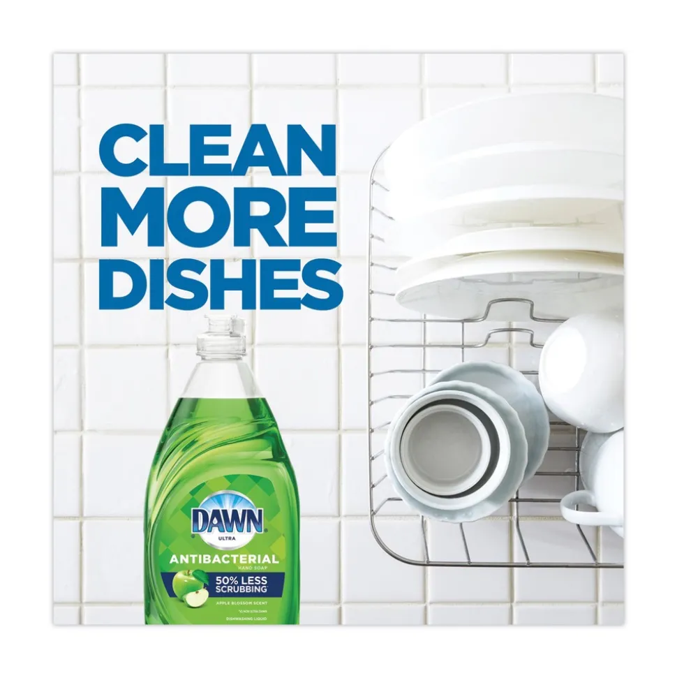 Dawn 38 oz. Bottle Ultra Antibacterial Dishwashing Liquid - Apple Blossom Scent (8/Carton)