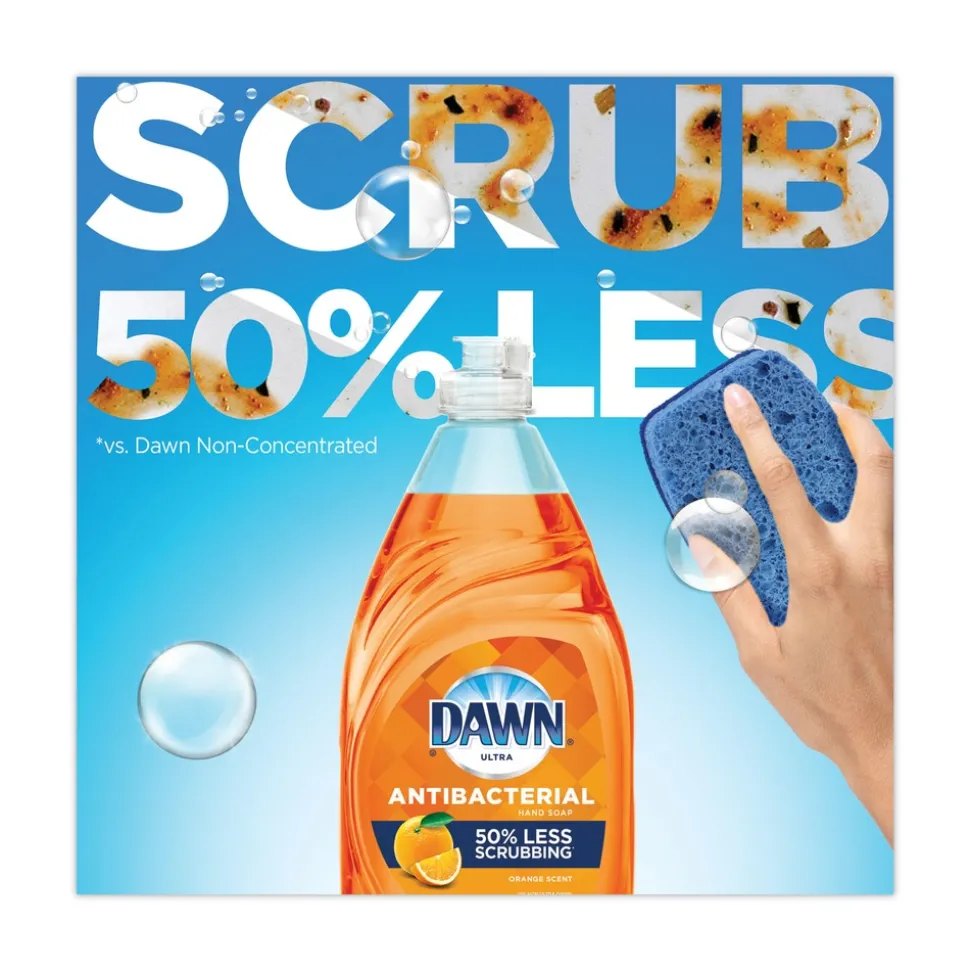 Dawn 01659 Ultra 38 oz. Bottle Antibacterial Dishwashing Liquid - Orange Scent (8/Carton)