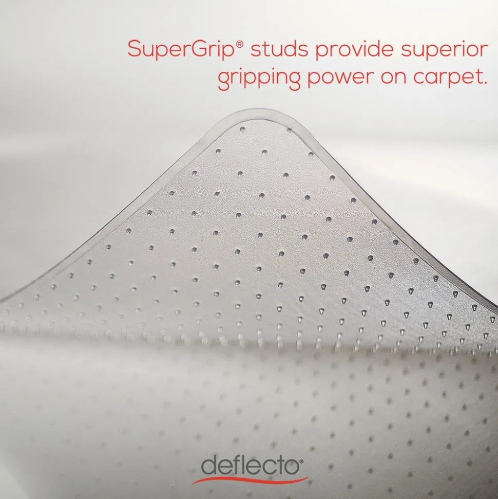 Deflecto DuraMat Moderate Use Low Pile Carpet Flat Rectangle 46 in. x 60 in. Chair Mat - Clear