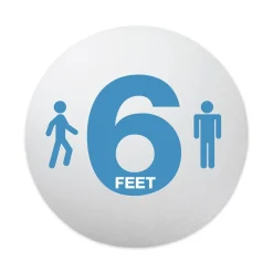 Deflecto 20 in. Diameter 6 ft. Apart Personal Spacing Discs - Clear/Medium Blue (6/Pack)