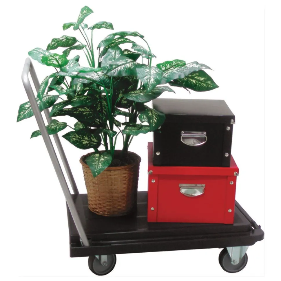 Deflecto 300 lb Capacity 21 x 32.5 x 37.5 Heavy-Duty Platform Cart - Black