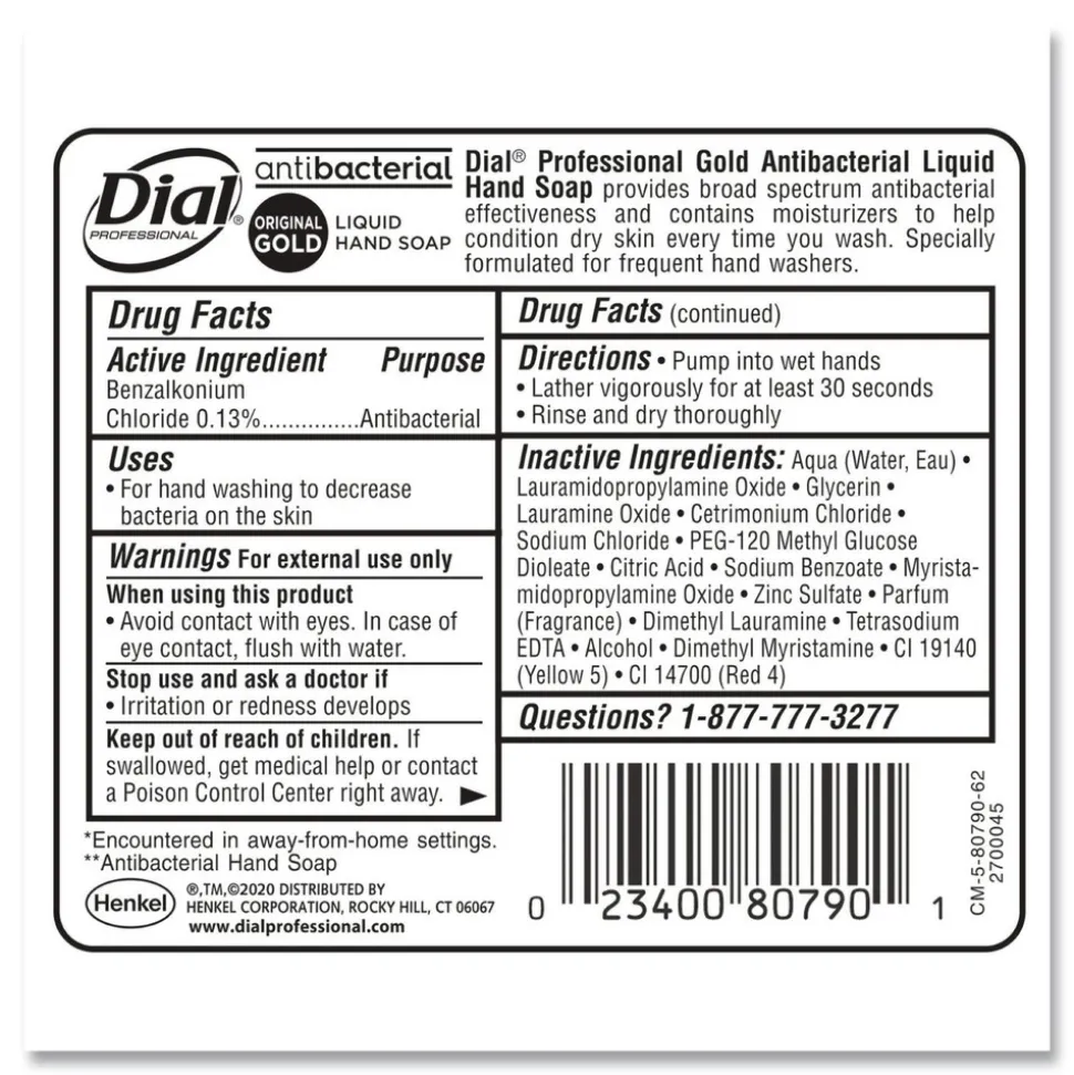Dial Professional 16 oz Antibacterial Liquid Hand Soap - Gold