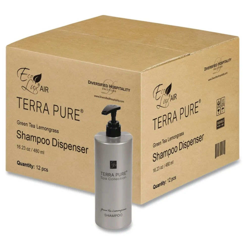 Diversified Hospitality Solutions Terra Pure 16.23 oz Shampoo - Green Tea Lemongrass (12/Carton)