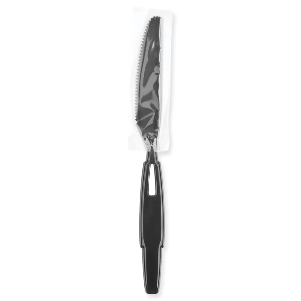 Dixie SmartStock Wrapped Heavyweight Cutlery Knives Refill - Black (960/Carton)