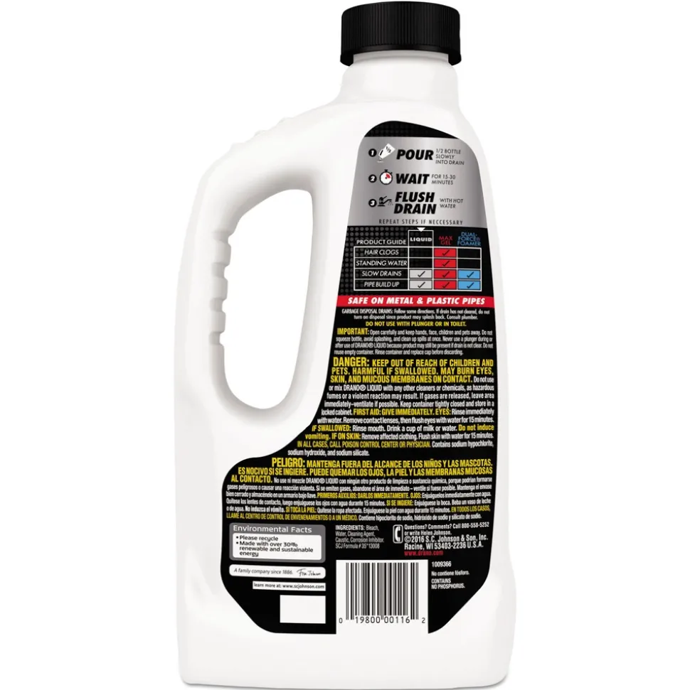 Drano 32 oz. Safety Cap Bottle Liquid Drain Cleaner (12/Carton)