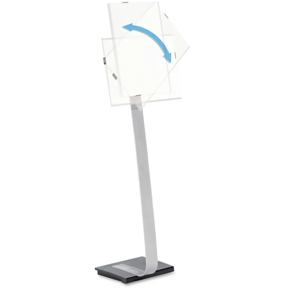 Durable 15 x 46.5 Info Sign Duo Letter-Size Floor Stand - Clear