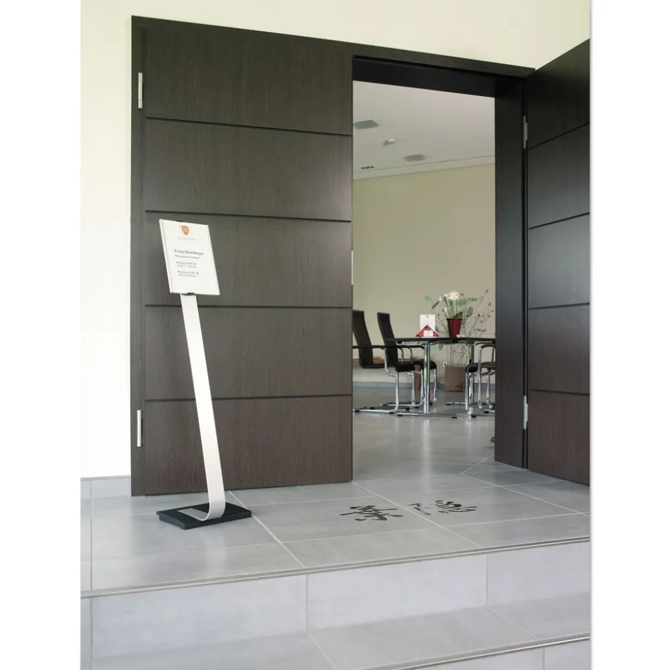 Durable 15 x 46.5 Info Sign Duo Letter-Size Floor Stand - Clear