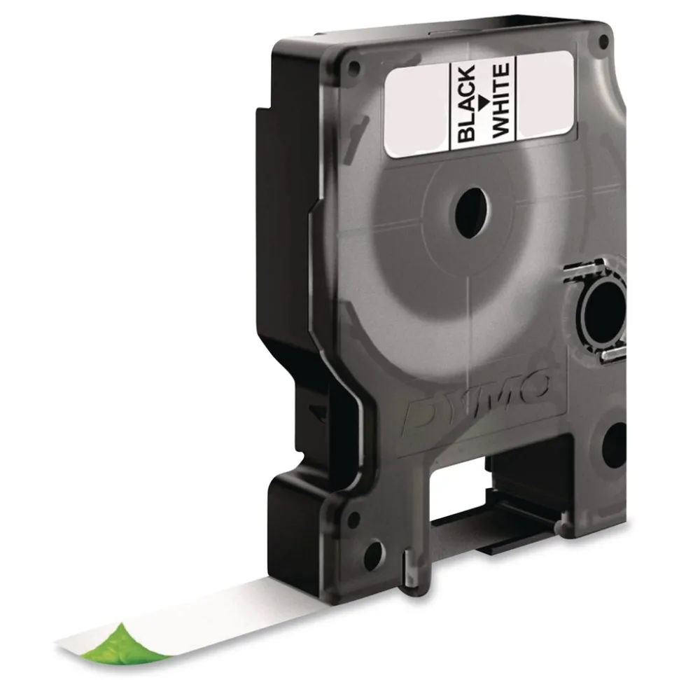 DYMO 0.5 in. x 18 ft. Rhino Permanent Vinyl Industrial Label Tape - White/Black Print