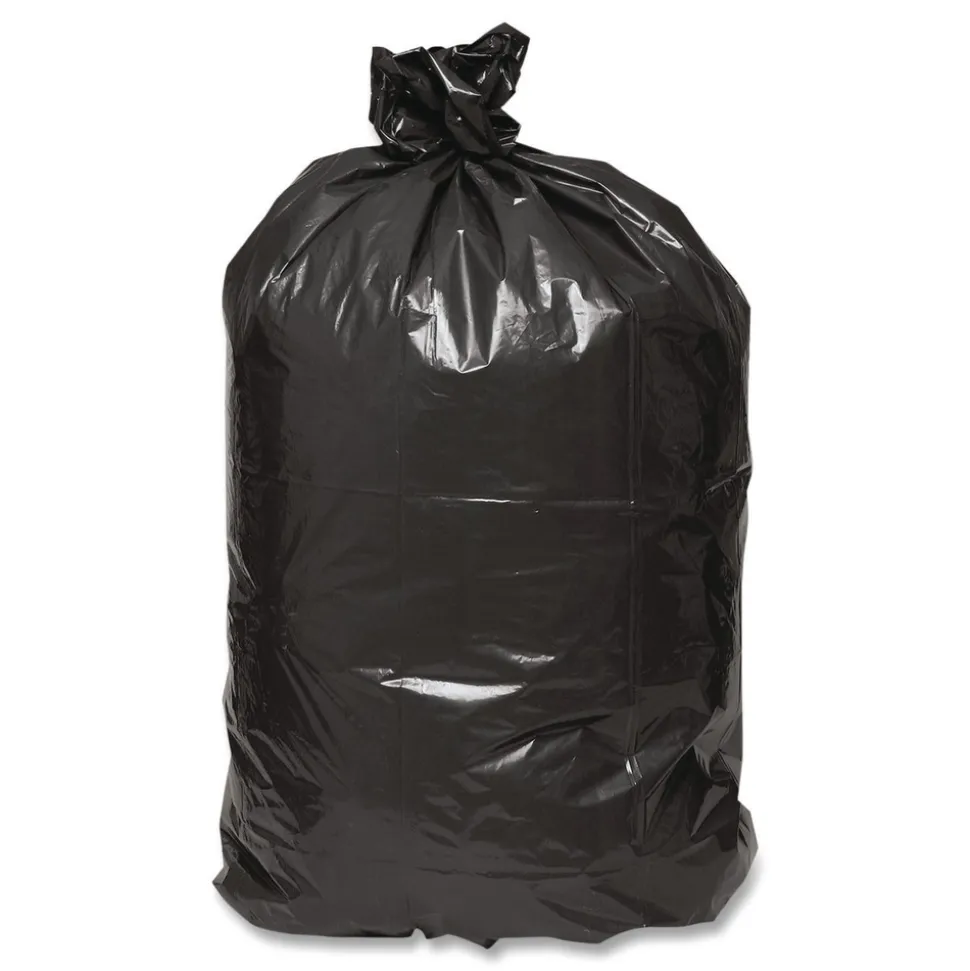 Earthsense Commercial 38 in. x 58 in. 1.65 mil 60 Gallon Linear Low Density Recycled Can Liners - Black (100/Carton)