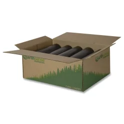 Earthsense Commercial 24 in. x 23 in. 10-Gallon 0.85 mil. Linear Low Density Recycled Can Liners - Black (500/Carton)
