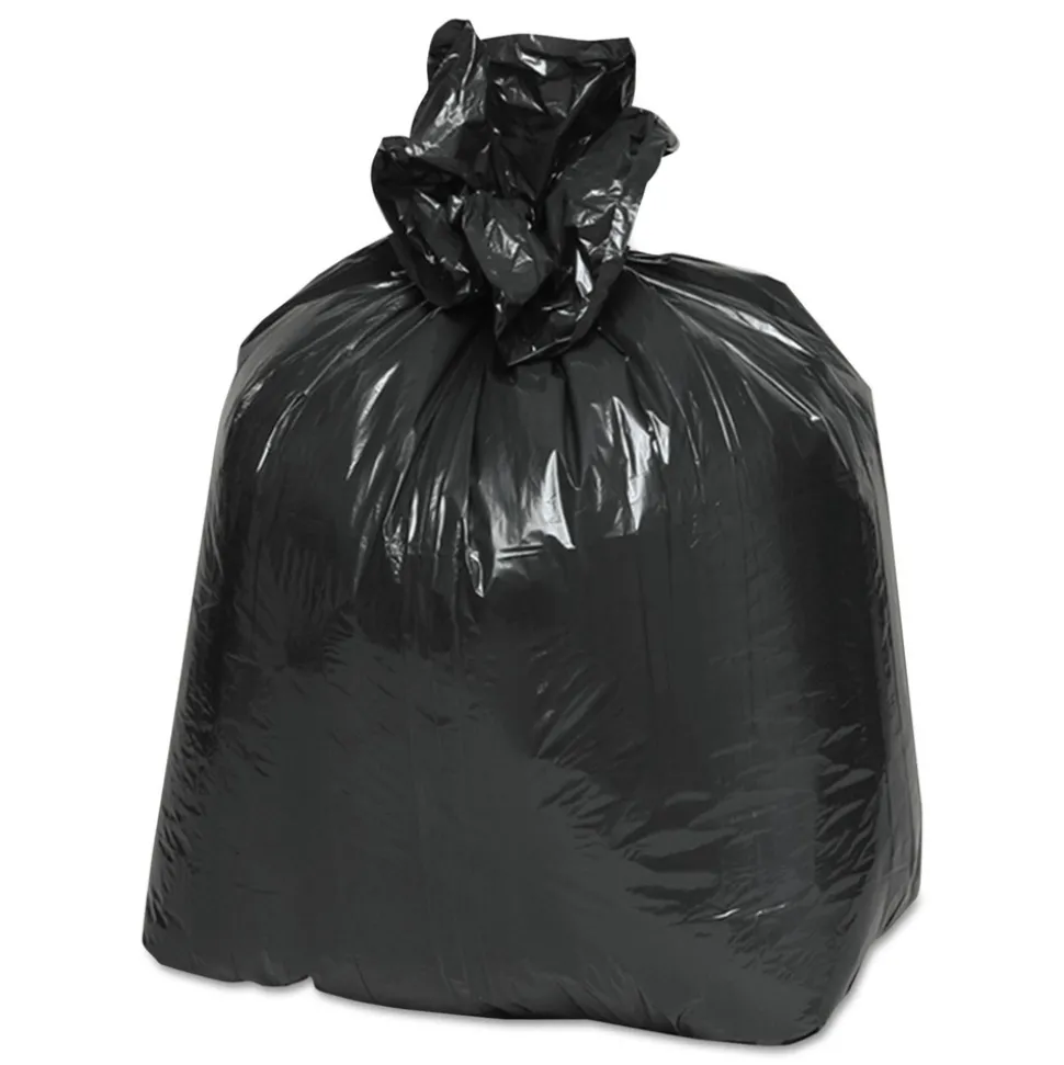 Earthsense Commercial 24 in. x 23 in. 10-Gallon 0.85 mil. Linear Low Density Recycled Can Liners - Black (500/Carton)
