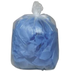Earthsense Commercial 38 in. x 58 in. 1.5 mil 60 Gallon Linear Low Density Recycled Can Liners - Clear (100/Carton)