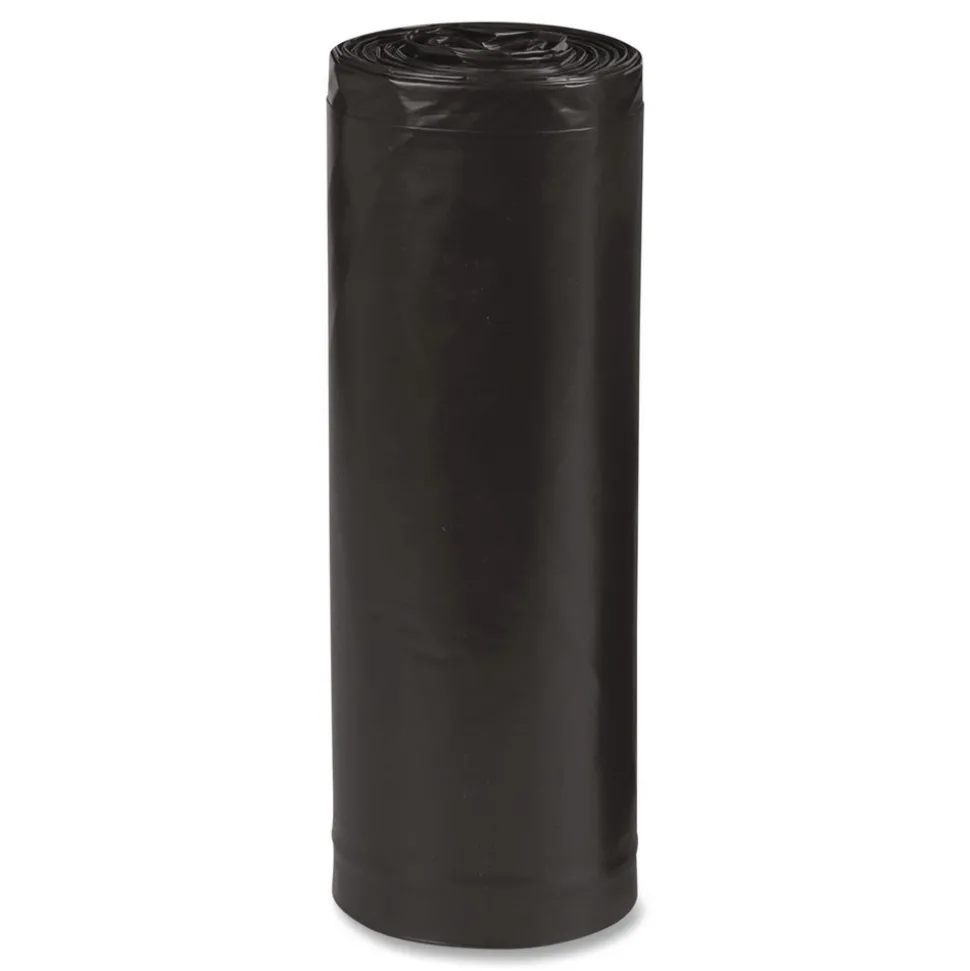 Earthsense Commercial 43 in. x 47 in. 56-Gallon 2 mil. Linear Low Density Recycled Can Liners - Black (100/Carton)