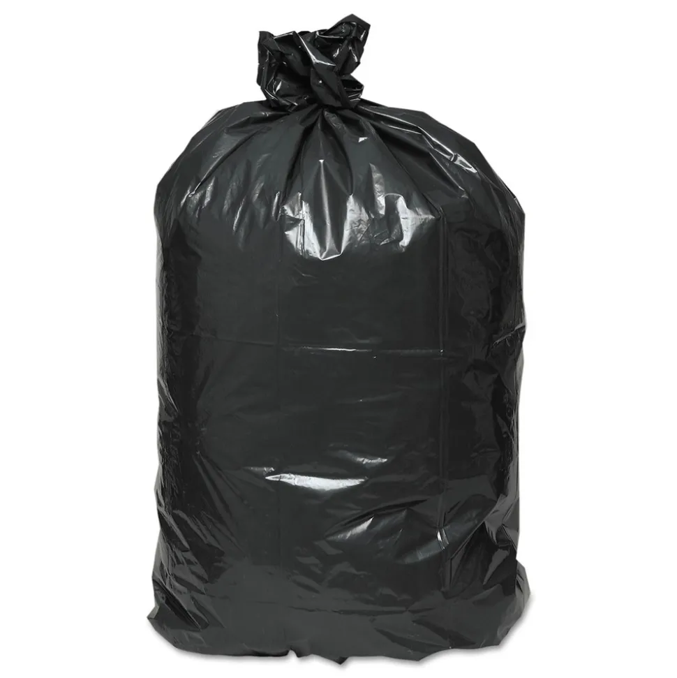 Earthsense Commercial 33 in. x 39 in. 33-Gallon 1.65 mil. Linear Low Density Recycled Can Liners - Black (100/Carton)