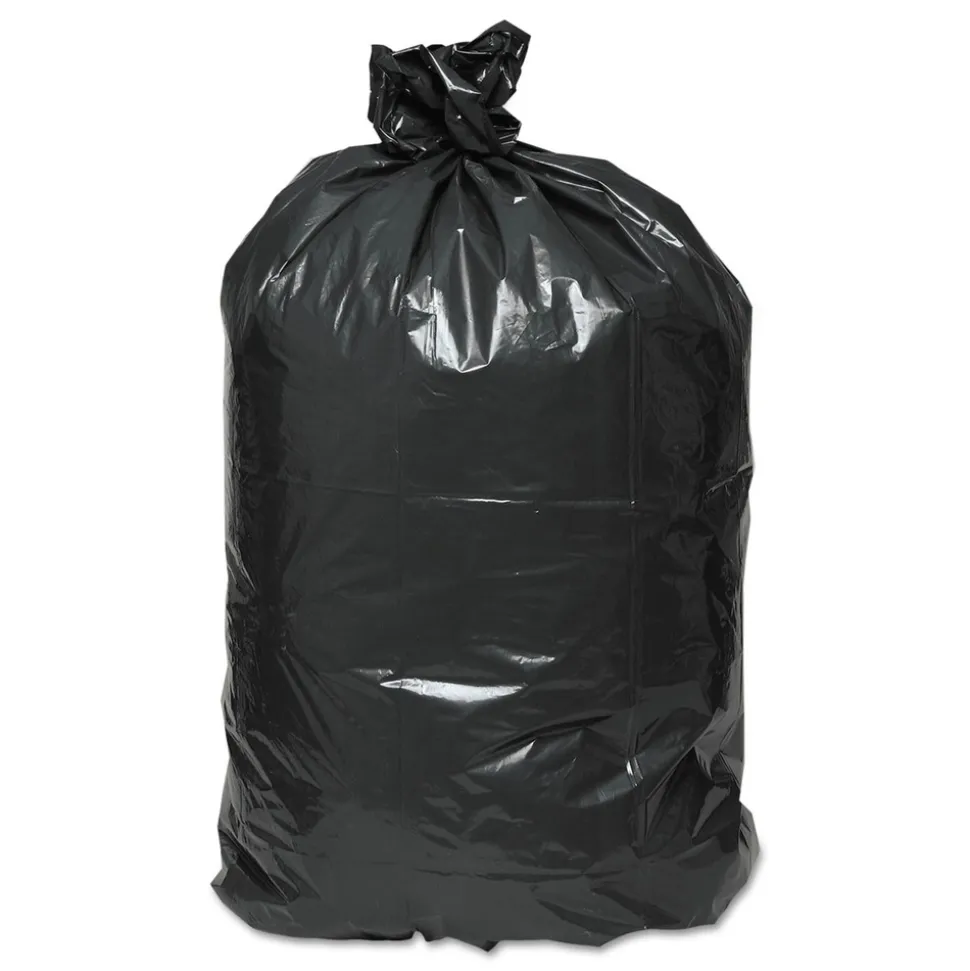 Earthsense Commercial 40 in. x 46 in. 45 gal. 1.65 mil Linear Low Density Recycled Can Liners - Black (100/Carton)