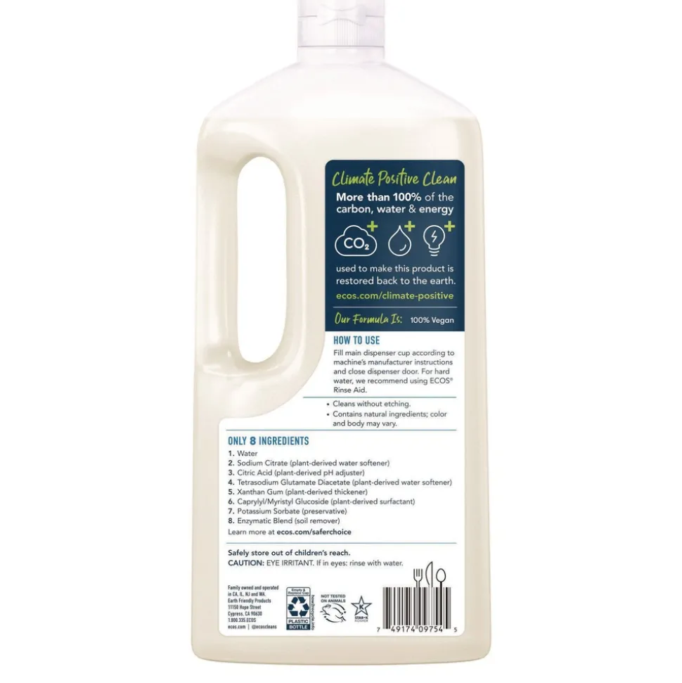 ECOS 40 oz. Automatic Dishwasher Gel Bottle - Free and Clear (8/Carton)