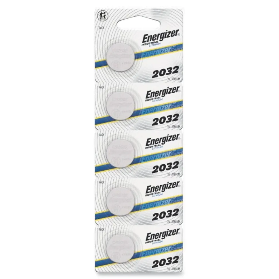 Energizer Industrial Lithium CR2032 3V Coin Battery with Tear-Strip Packaging (100/Box)