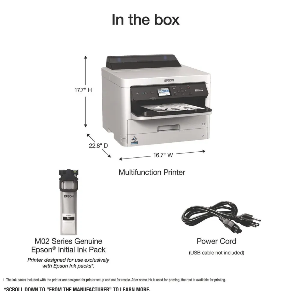 Epson WorkForce Pro WF-M5299 Monochrome Wireless Inkjet Printer