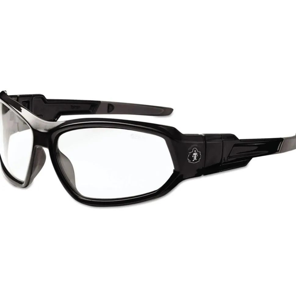 Ergodyne Nylon/Polycarb Skullerz Loki Safety Glasses/Goggles - Black Frame/Clear Lens