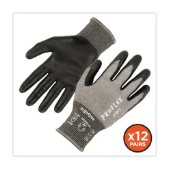 Ergodyne ProFlex 7072 ANSI A7 Nitrile-Coated CR Gloves, Gray, X-Large, 12/Pairs/Pack