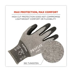 Ergodyne ProFlex 7072 ANSI A7 Nitrile-Coated CR Gloves, Gray, Medium, 12 Pairs/Pack