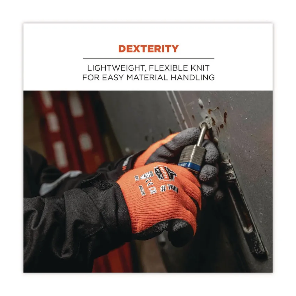 Ergodyne ProFlex 7401 Coated Lightweight Winter Gloves - Large Orange (1-Pair)