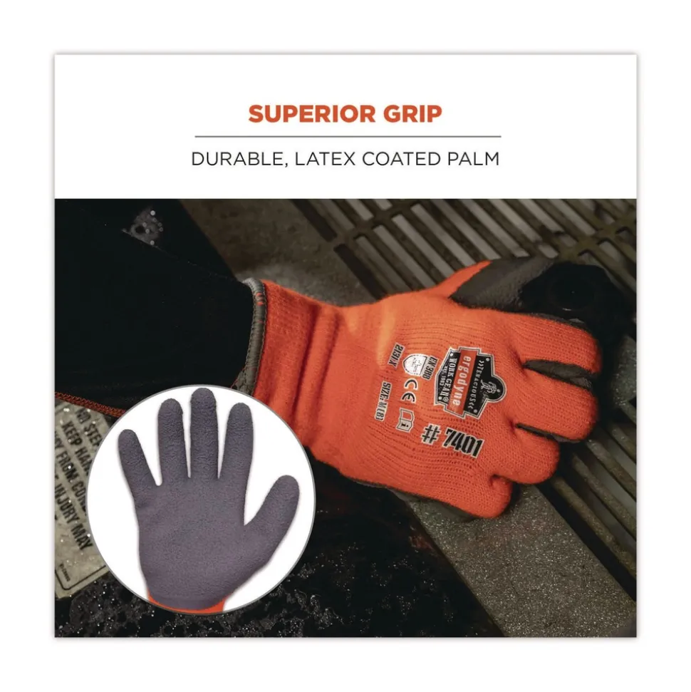 Ergodyne ProFlex 7401 Coated Lightweight Winter Gloves - Large Orange (1-Pair)