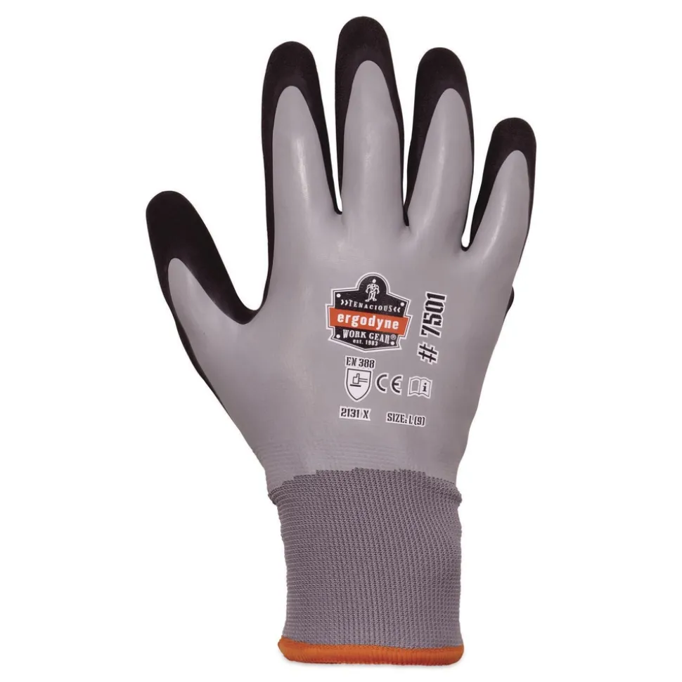 Ergodyne ProFlex 7501 Coated Waterproof Winter Gloves - X-Large Gray (1-Pair)