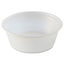Fabri-Kal 1.5 oz. Squat Plastic Portion Cups - Translucent (10/Carton)