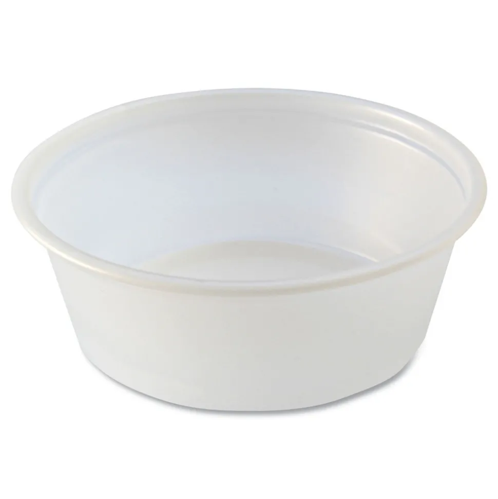 Fabri-Kal 1.5 oz. Squat Plastic Portion Cups - Translucent (10/Carton)