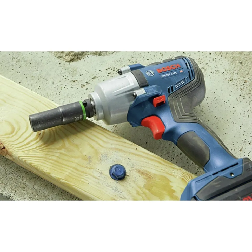 Factory Reconditioned Bosch 18V Lithium-Ion Brushless Connected-Ready 1/2 in. Cordless Mid-Torque Impact Wrench Kit with Friction Ring and Thru-Hole (4 Ah)