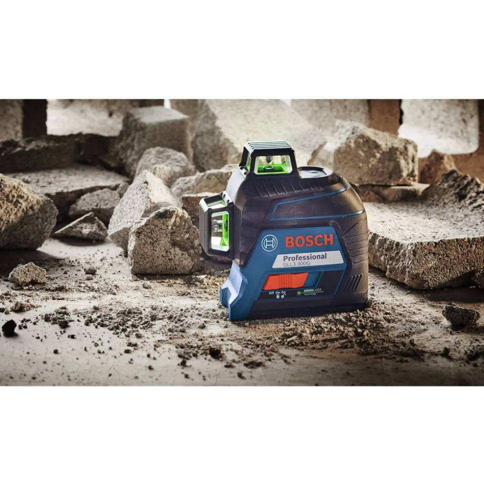 Factory Reconditioned Bosch 360 Degrees Green-Beam Three-Plane Leveling and Alignment-Line Laser