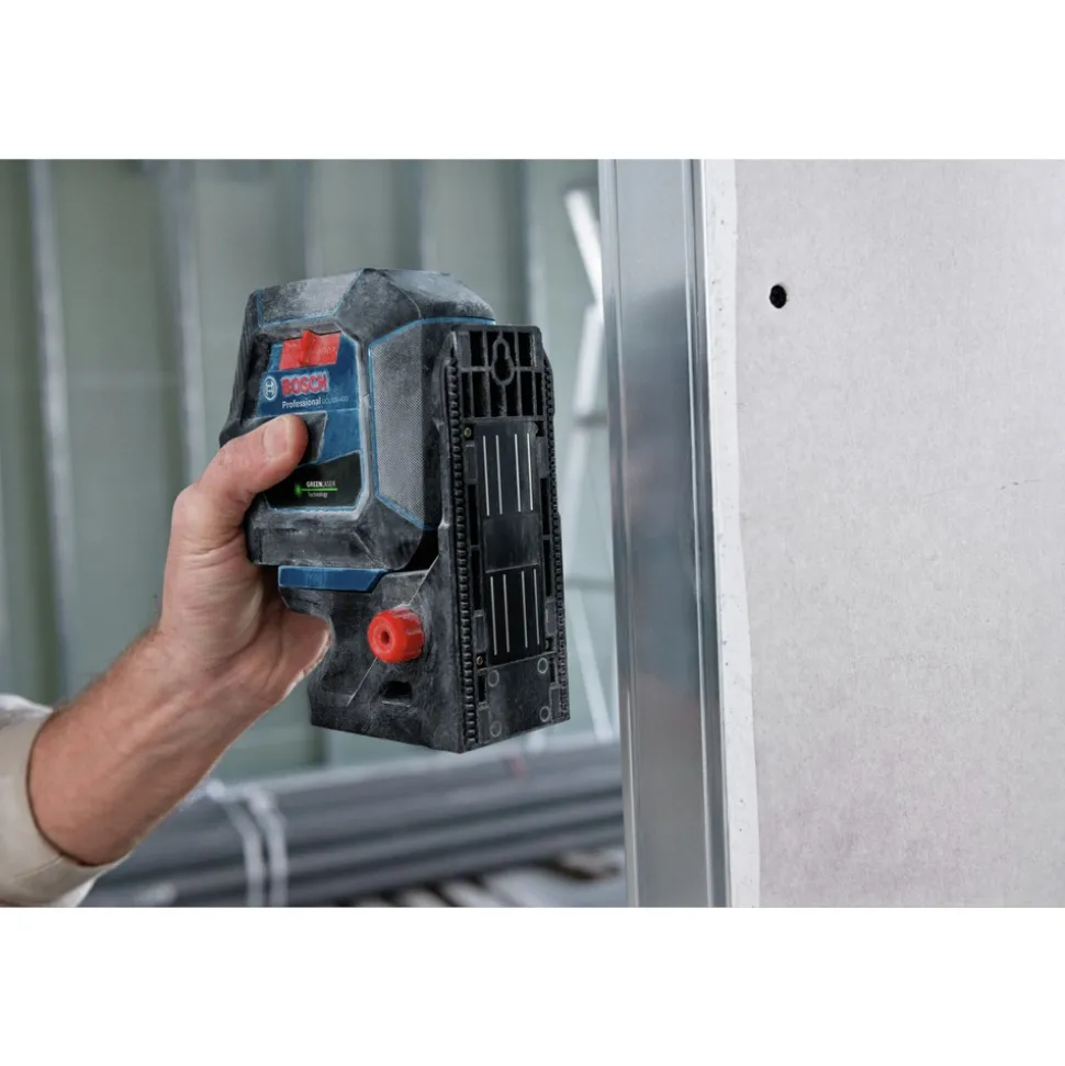 Factory Reconditioned Bosch Green-Beam Self-Leveling Cross-Line Laser with Plumb Points