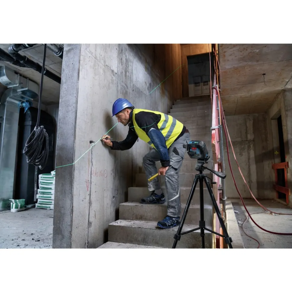 Factory Reconditioned Bosch Green-Beam Self-Leveling Cross-Line Laser with Plumb Points