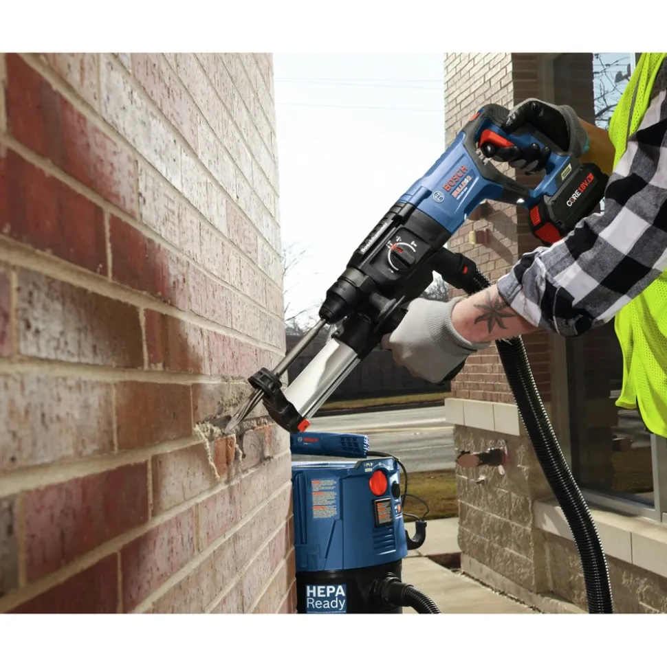 Factory Reconditioned Bosch 18V EC Brushless SDS-Plus Bulldog 1 in. Cordless Rotary Hammer Kit with (2) CORE18V 8 Ah High Power Batteries