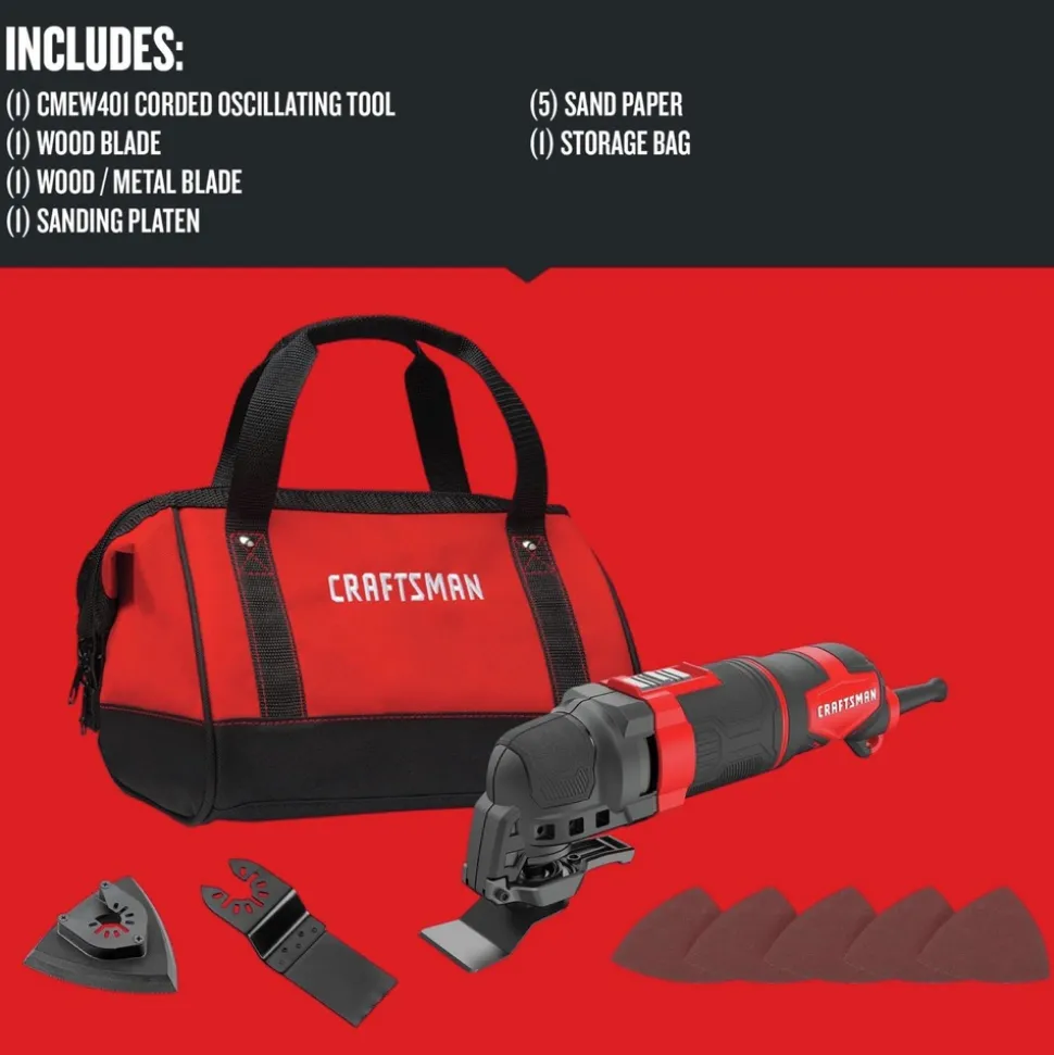 Factory Reconditioned Craftsman 3 Amp Corded Electric Oscillating Tool Kit