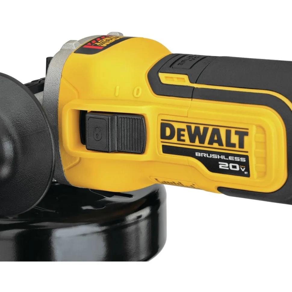 Factory Reconditioned Dewalt 20V MAX XR Lithium-Ion Brushless Slide Switch 4.5 in. Cordless Small Angle Grinder with KICKBACK BRAKE (Tool Only)