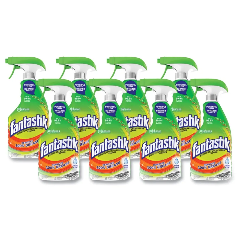 Fantastik 32 oz Disinfectant Multi-Purpose Cleaner - Fresh Scent (8/Carton)