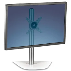 Fellowes Mfg Co. 180 Degree Rotation 180 Degree Pan Lotus Single Monitor Arm Kit for 26 in. Monitors Supports 17 lbs. - Silver
