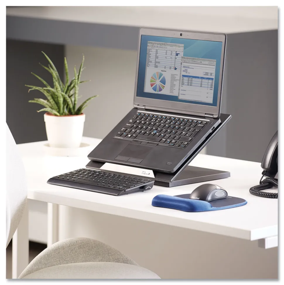 Fellowes Mfg Co. Designer Suites 13.19 in. x 11.19 in. x 4 in. Laptop Riser Supports up to 25 lbs. - Black Pearl