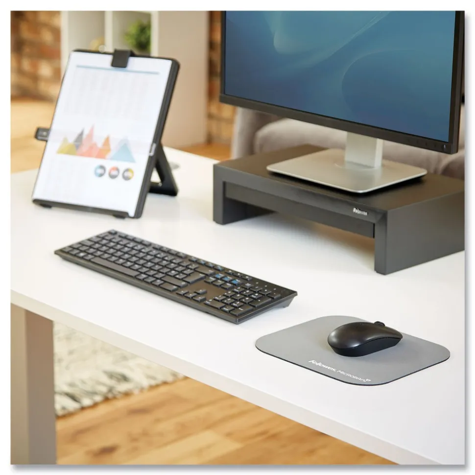 Fellowes Mfg Co. 9 in. x 8 in. Mouse Pad with Microban Protection - Graphite